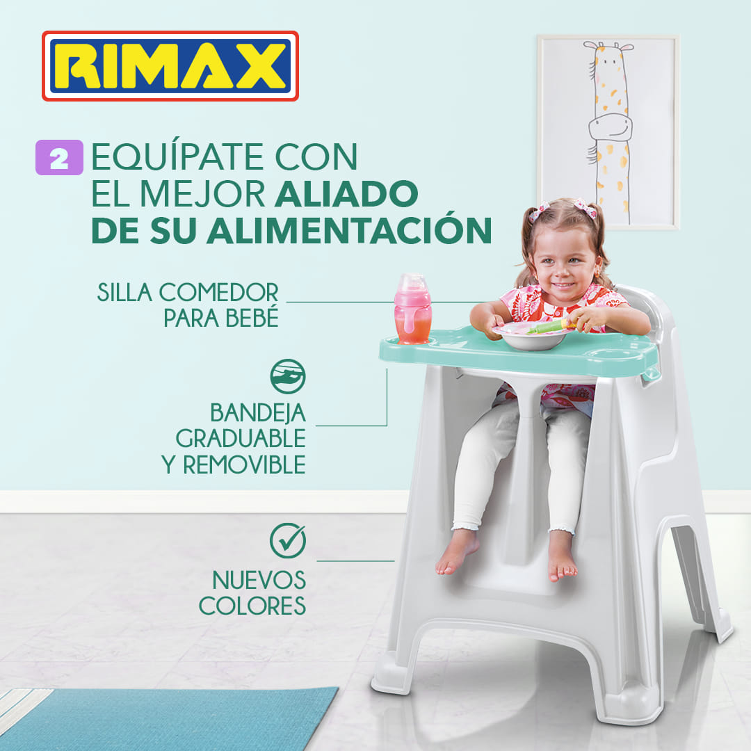 Silla comedor para bebe azul rimax RIMAX