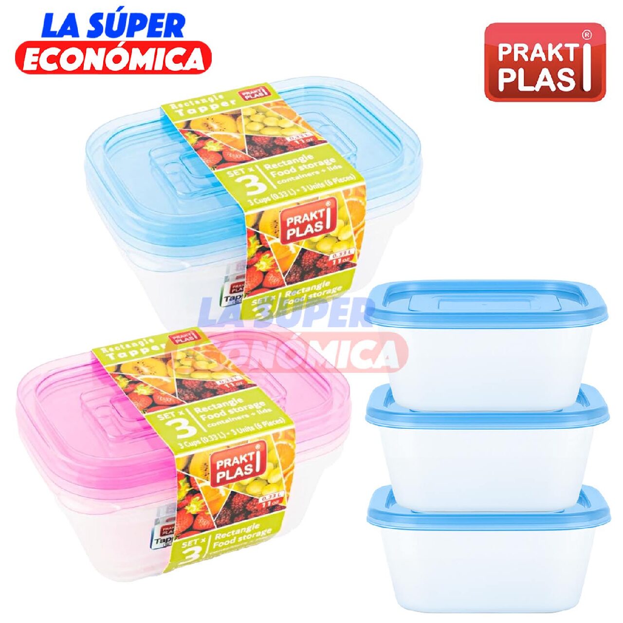 Set Tapper Rect. 330ml 3 pzs